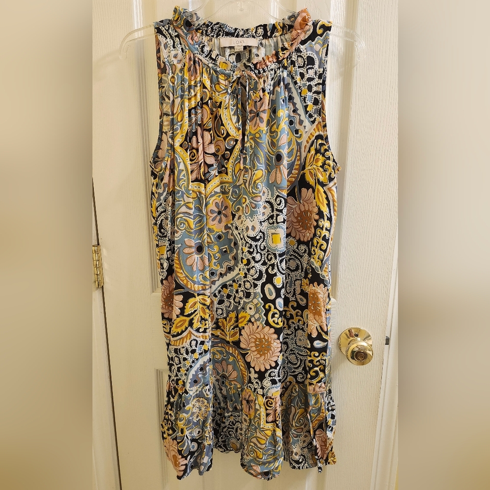 LOFT Multicolor Paisley Midi Dress